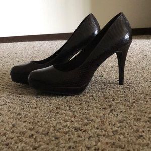 Dark brown leather stiletto shoes